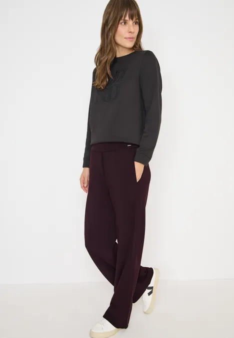 Zachte broek met Gallo strepen eggplant red