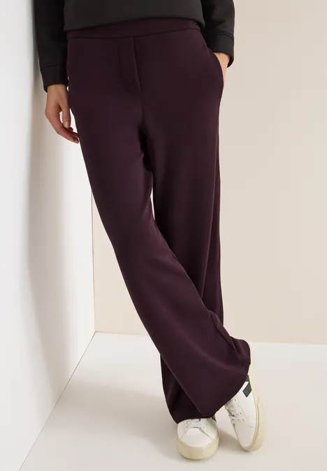 Zachte broek met Gallo strepen eggplant red