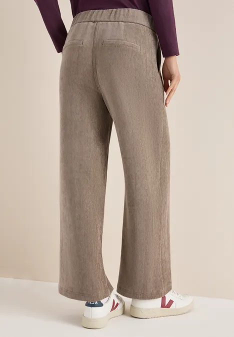 Softe Chenille Wide Leg Hose sandalwood beige melange