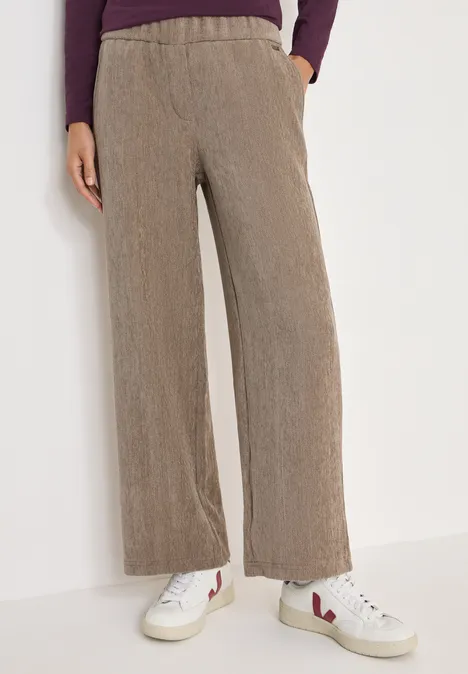 Softe Chenille Wide Leg Hose sandalwood beige melange