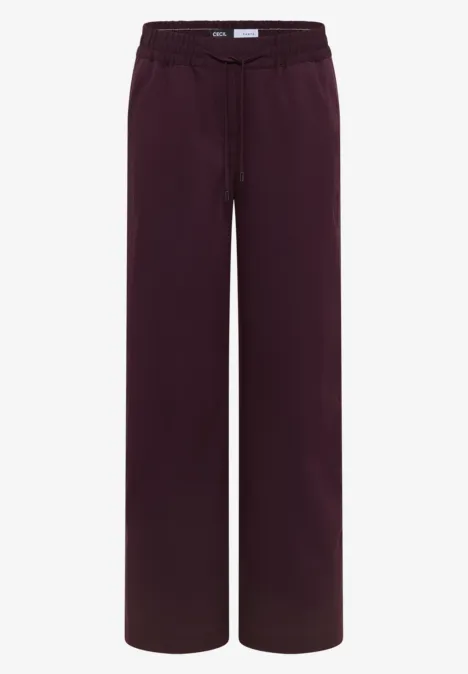 Broeken met wijde pijpen eggplant red