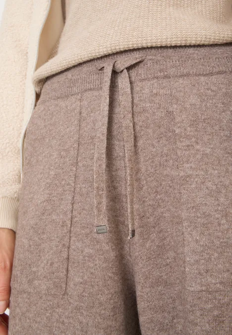 Wide Leg Strickhose chocolate mousse melange