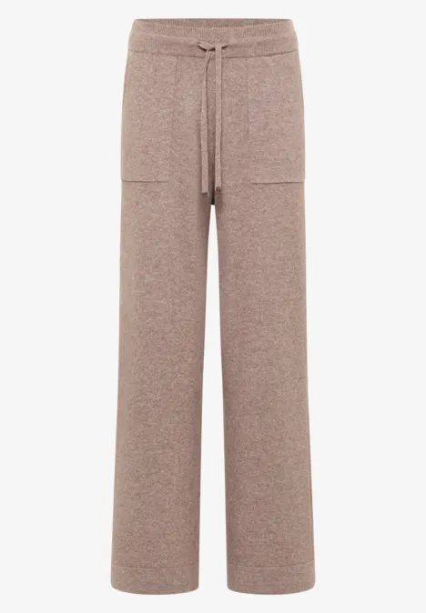 Wide Leg Strickhose chocolate mousse melange