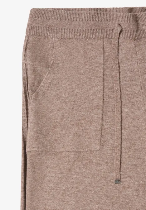 Wide Leg Strickhose chocolate mousse melange