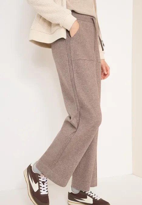 Wide Leg Strickhose chocolate mousse melange