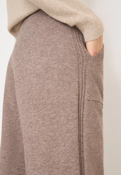 Wide Leg Strickhose chocolate mousse melange