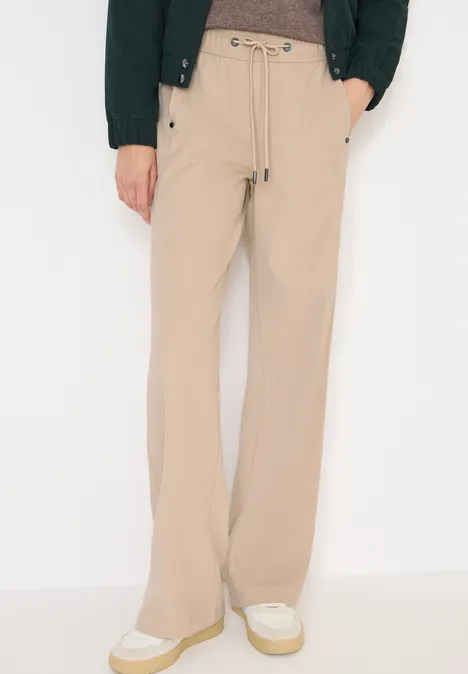 Spodnie Twill z szerokimi nogawkami eggshell white