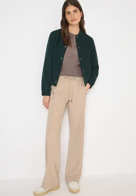 Spodnie Twill z szerokimi nogawkami eggshell white