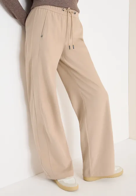 Spodnie Twill z szerokimi nogawkami eggshell white
