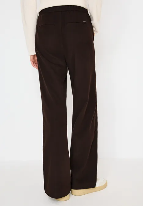 Spodnie Twill z szerokimi nogawkami tartufo brown