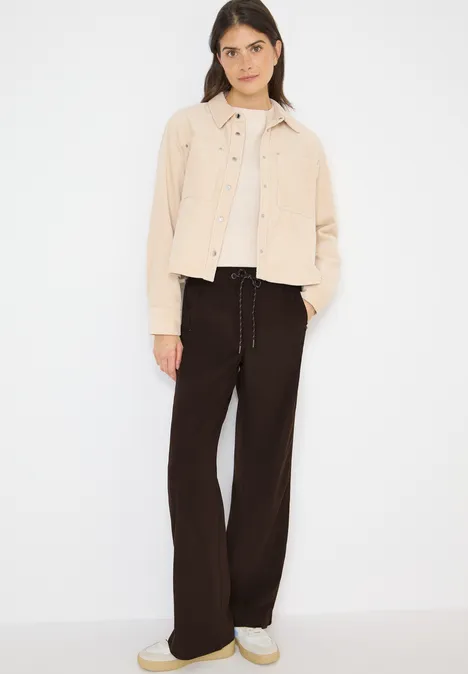 Spodnie Twill z szerokimi nogawkami tartufo brown