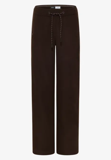 Spodnie Twill z szerokimi nogawkami tartufo brown