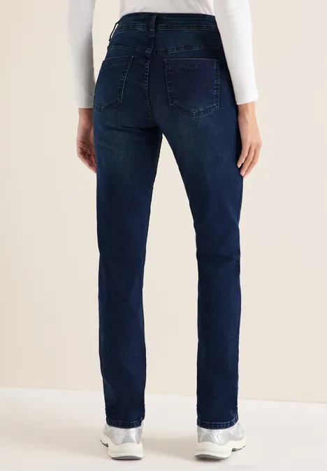 Straight Leg Jeans blue black used wash