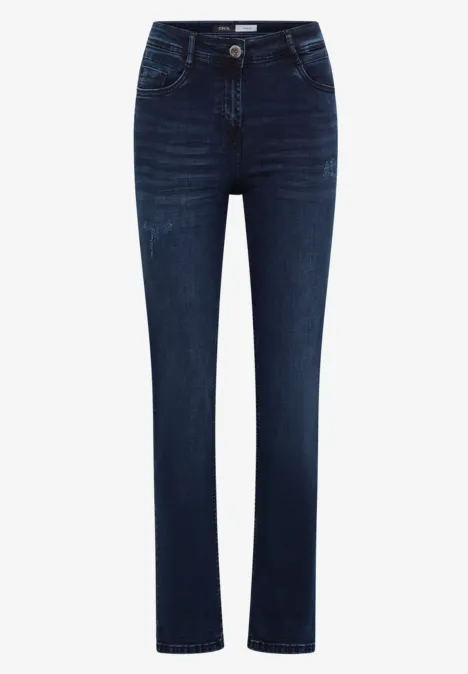 Straight Leg Jeans blue black used wash