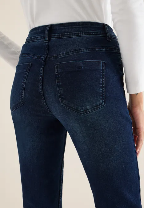 Straight Leg Jeans blue black used wash