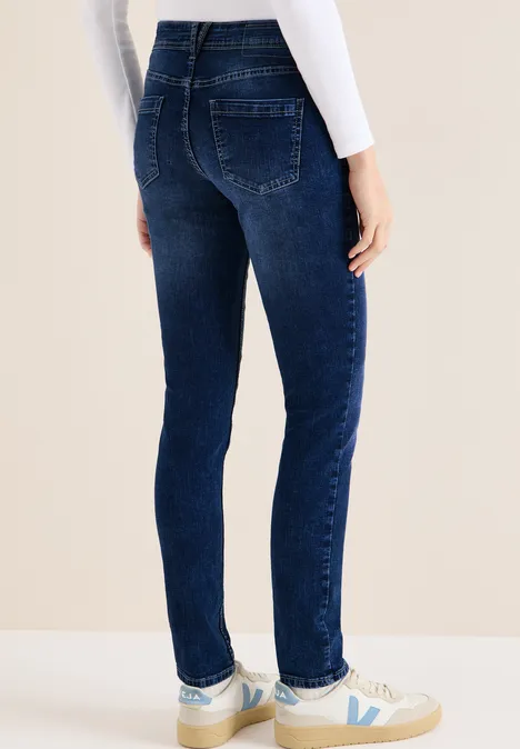 Jeans slim leg mid blue wash