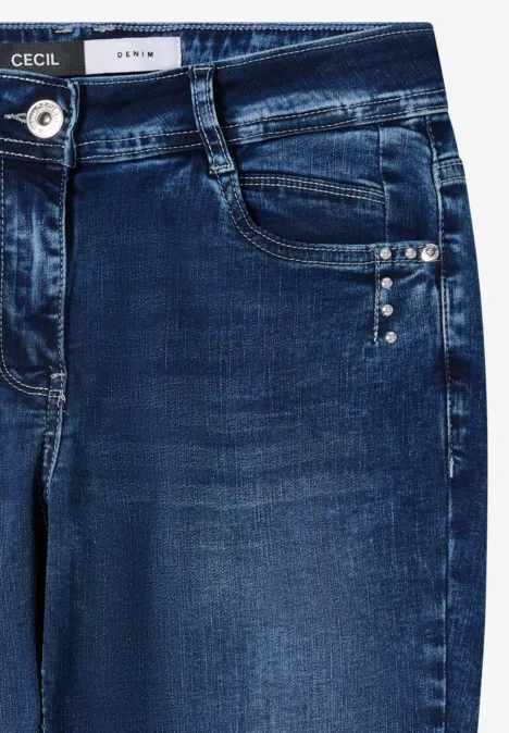 Jeans slim leg mid blue wash