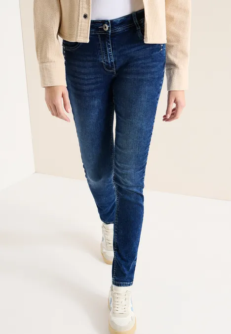 Jeans slim leg mid blue wash