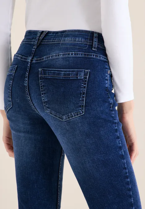 Jeans slim leg mid blue wash