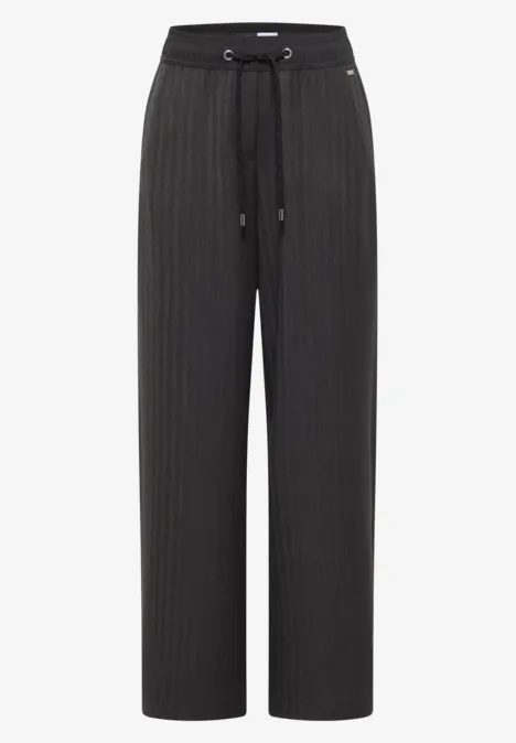 Wide Leg Hose mit Muster Black Wide Leg Hose mit Muster Black