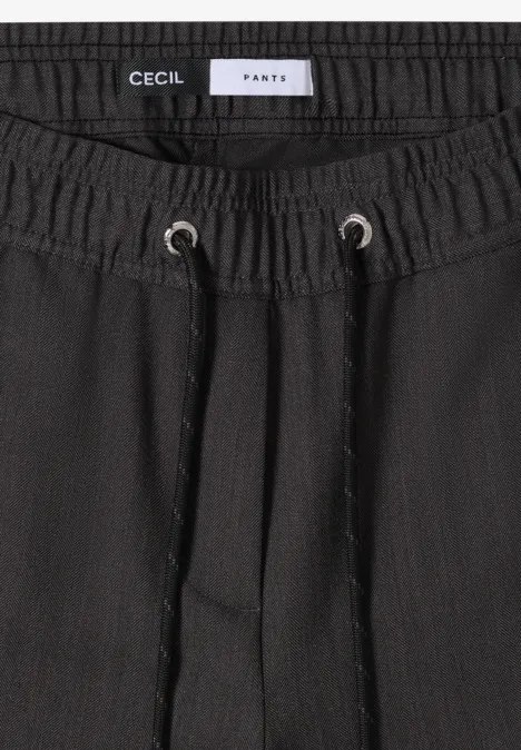 Wide Leg Hose mit Muster Black Wide Leg Hose mit Muster Black