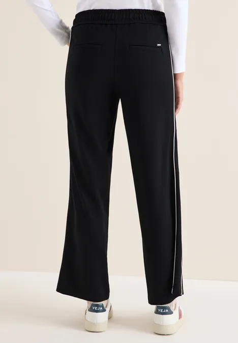 Wide Legs broek met tape Black Wide Legs broek met tape Black