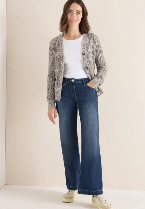 Straight Leg Jeans mid blue used wash