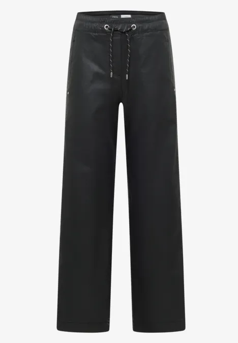 Pantalon Wide Legs enduit Black