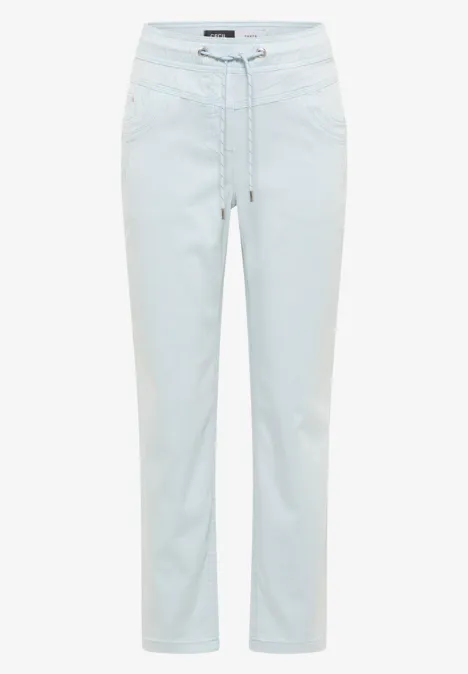 Broek met gewassen look diamond blue