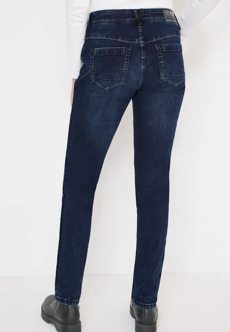Jeansy Casual Fit dark blue black washed