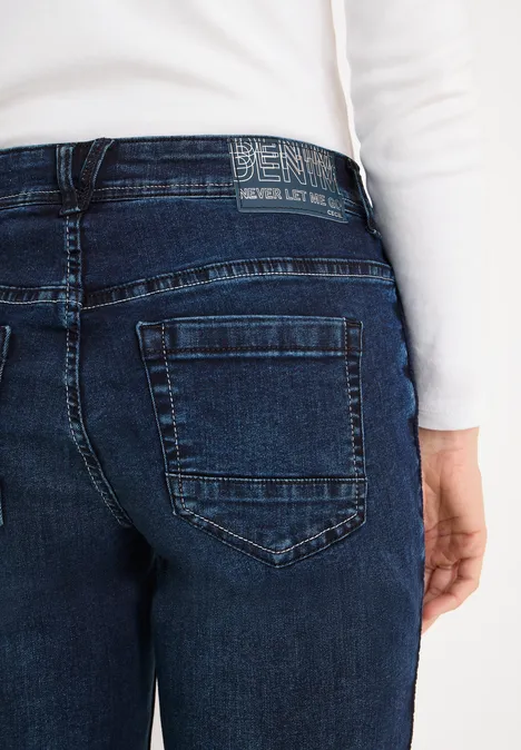 Jeansy Casual Fit dark blue black washed