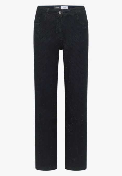 Jeans mit Schmucksteinen Dark blue wash