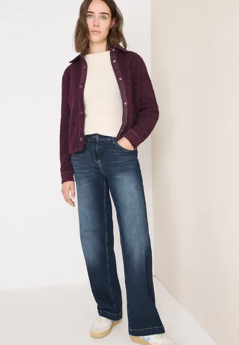 Wide Legs Jeans mid blue used wash