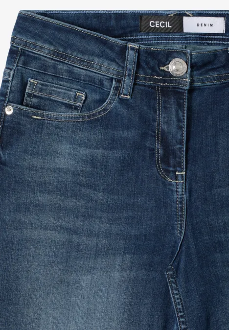 Wide Legs Jeans mid blue used wash