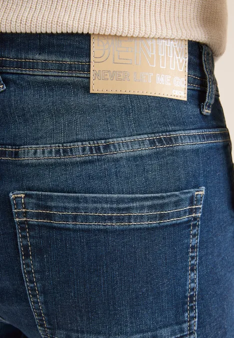 Wide Legs Jeans mid blue used wash