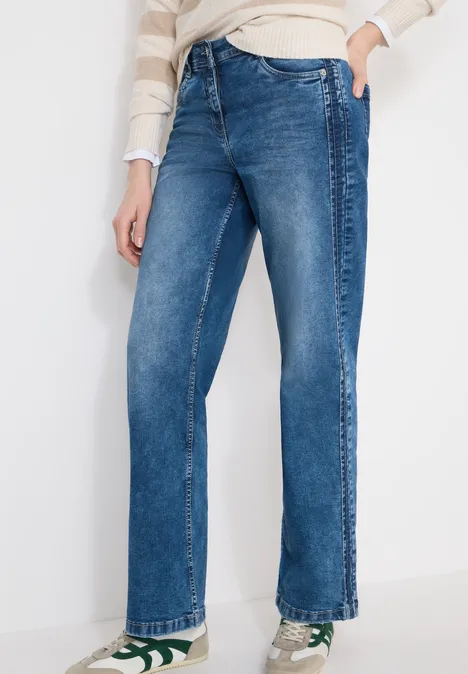 Wide Leg Jeans mid blue wash