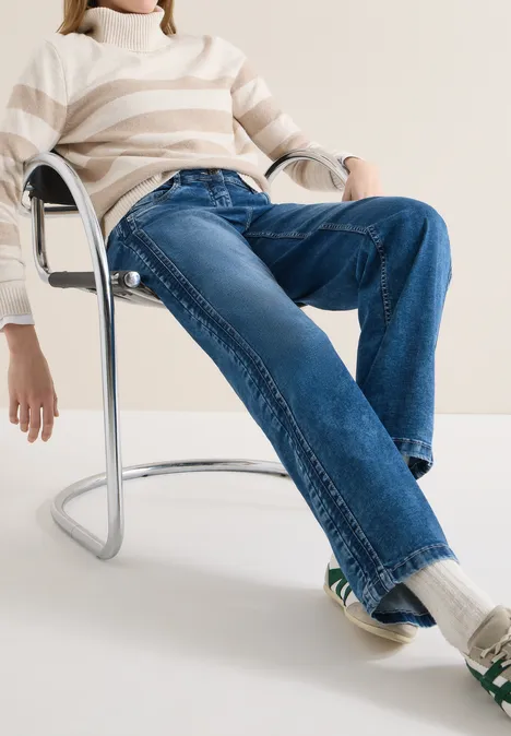 Wide Leg Jeans mid blue wash