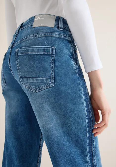 Wide Leg Jeans mid blue wash