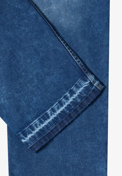 Jeans met zoomdetail mid blue used wash
