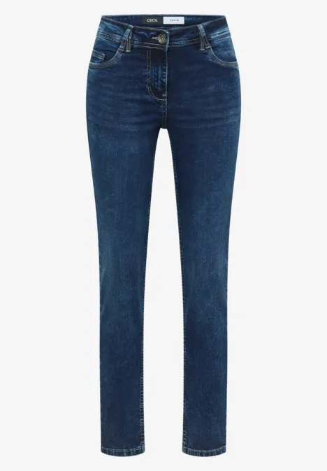 Jeans im Slim Fit mid blue used wash