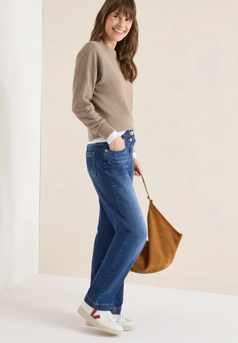 Wide Leg Jeans mid blue used wash