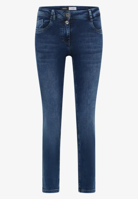 Slim Fit jeans mid blue used wash