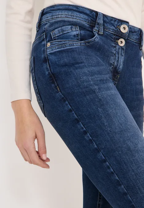 Jeans im Slim Fit mid blue used wash