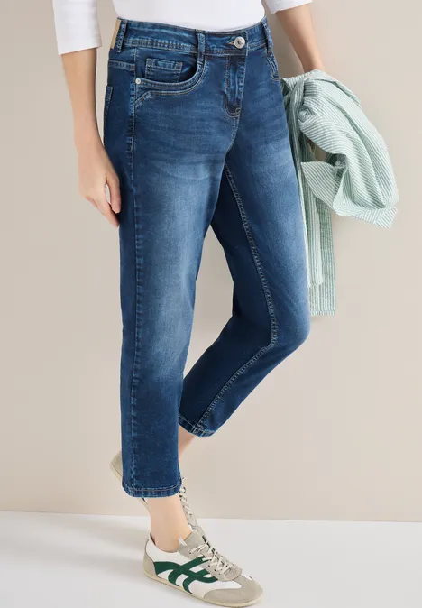 Slim Legs Jeans mid blue used wash