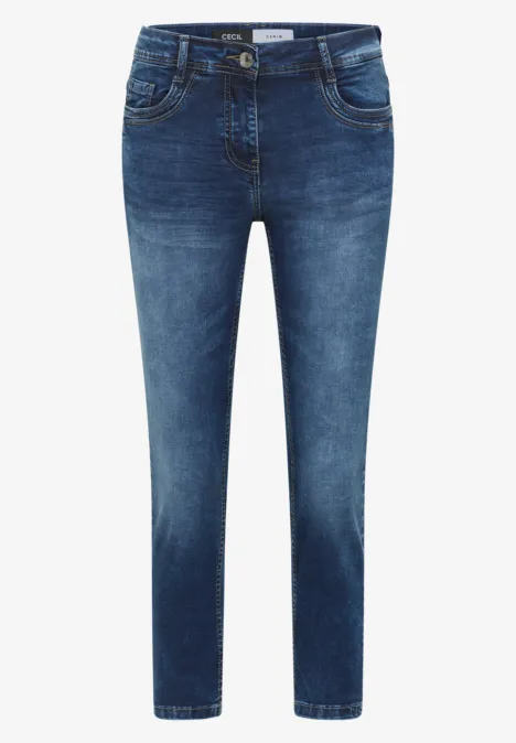 Slim Legs Jeans mid blue used wash