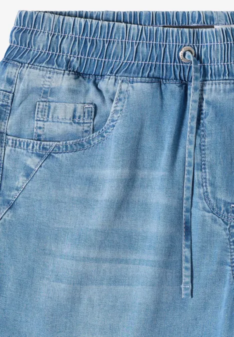 High Waist Wide Legs jeans in Loose Fit light blue used wash