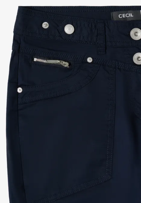 Mid Waist Slim Leg Hose mit Turn-Up universal blue