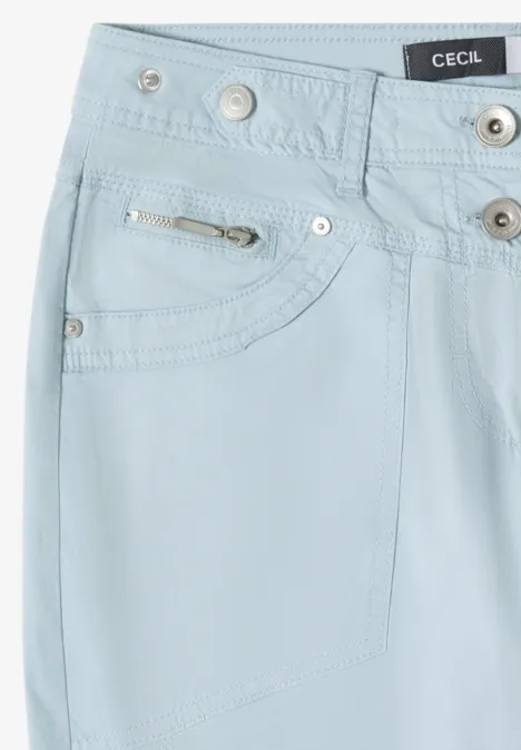 Mid Waist Slim Legs broek met omslag diamond blue