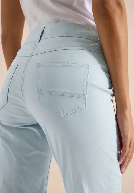Mid Waist Slim Legs broek met omslag diamond blue
