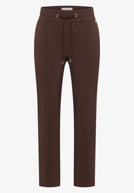 Pantalon Mid Waist Slim Leg en Casual Fit brown cacao